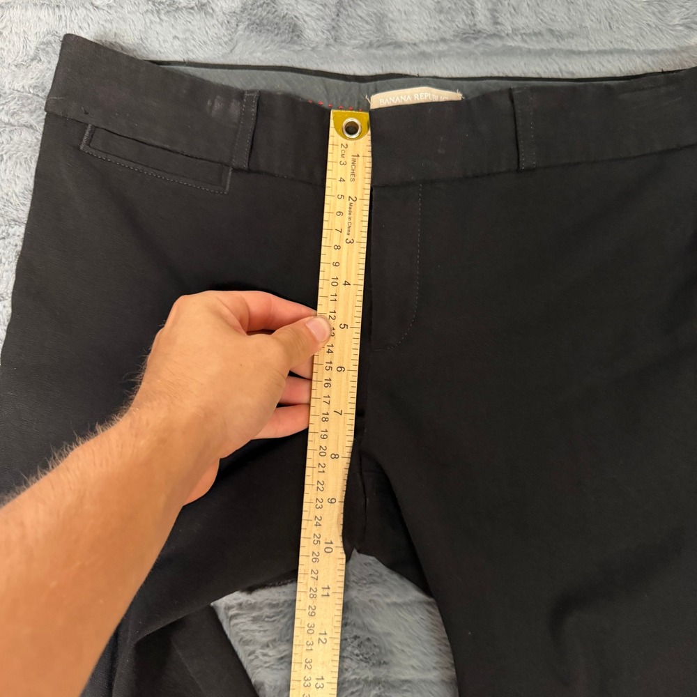 Banana Republic Sloan Dress Pants Women 8 Black Slim Ankle Mid Rise Stretch - Picture 3 of 9